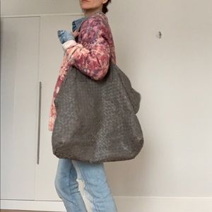 Club Monaco oversized woven leather shoulder bag